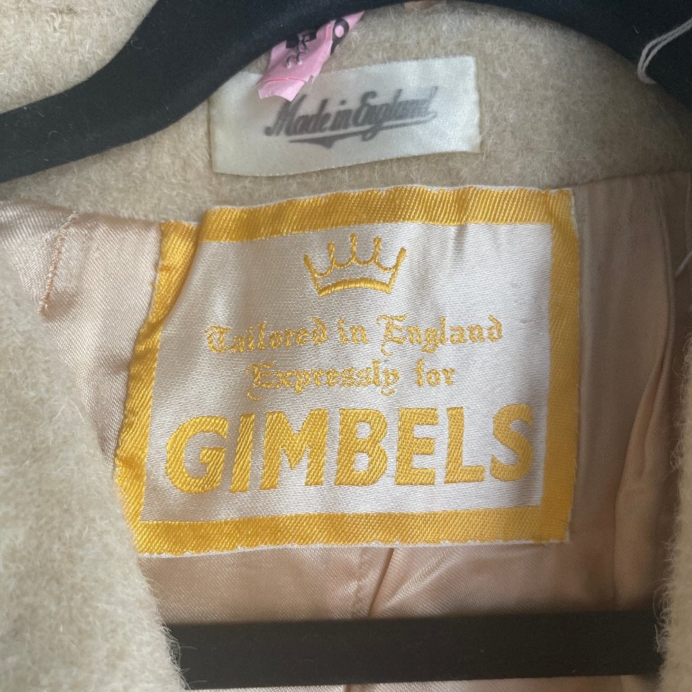 Vintage Marlborough Mohair Gimbel Brothers Long Cream Wool England Medium - Picture 4 of 7